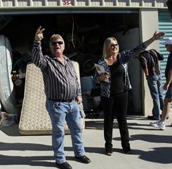 Storage stars: Auctioneers Dan and Laura Dotson sell off repossessed storage units on the A&E series Storage Wars. Fans come out as much to see the couple as to bid on goods hoping to find something valuable. 